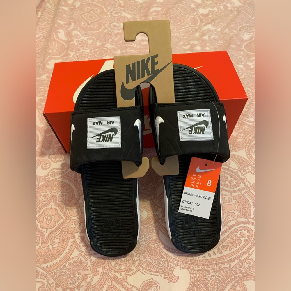 WMNS Nike Air Max 90 Slide Black/White size 8